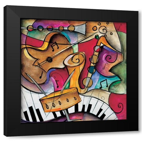 Jazz it Up II Black Modern Wood Framed Art Print with Double Matting by Waugh, Eric