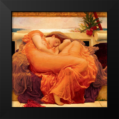 Flaming June Black Modern Wood Framed Art Print by Leighton, Frederic