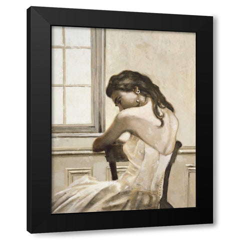 Meditando Black Modern Wood Framed Art Print with Double Matting by Scala, Gualtiero Bassi