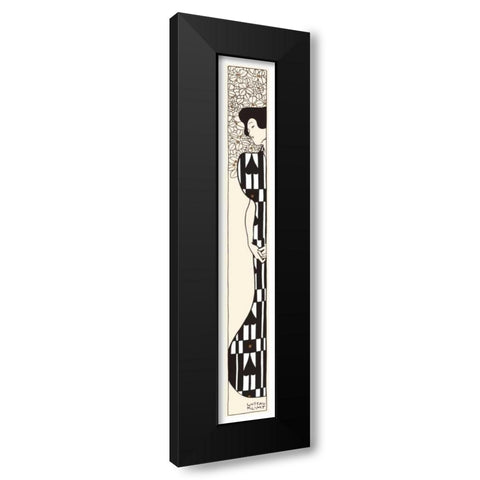 Silhouette 1 Black Modern Wood Framed Art Print with Double Matting by Klimt, Gustav