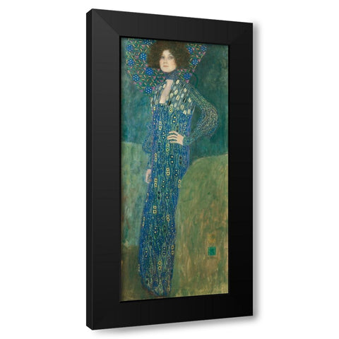 Portrait de Emilie Flge Black Modern Wood Framed Art Print by Klimt, Gustav