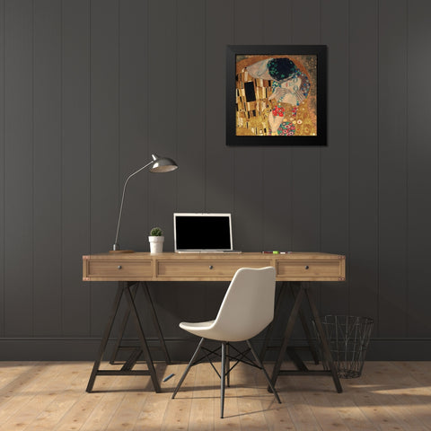 Il bacio Black Modern Wood Framed Art Print by Klimt, Gustav