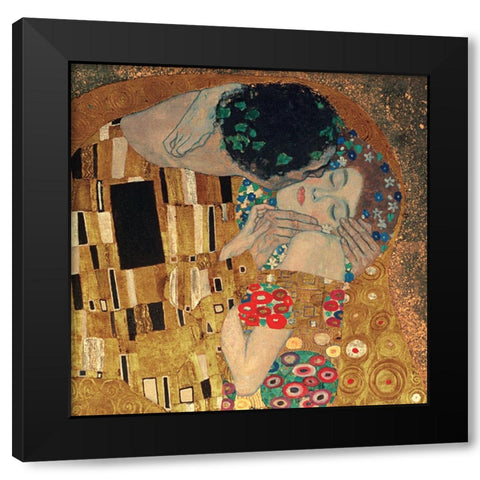 Il bacio Black Modern Wood Framed Art Print by Klimt, Gustav
