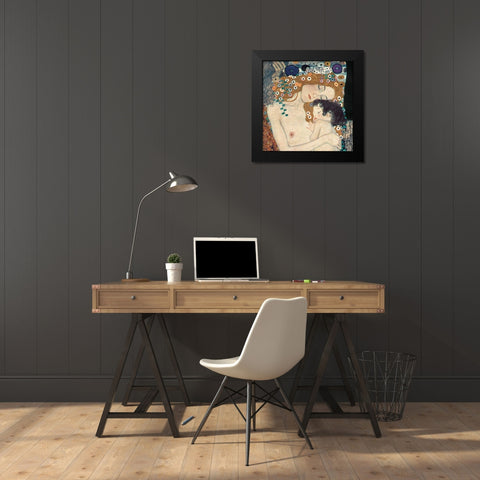 Le tre eta della donna Black Modern Wood Framed Art Print by Klimt, Gustav