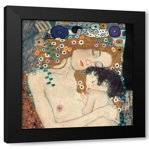 Le tre eta della donna Black Modern Wood Framed Art Print with Double Matting by Klimt, Gustav