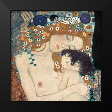 Le tre eta della donna Black Modern Wood Framed Art Print by Klimt, Gustav
