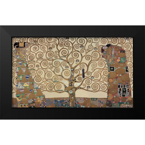 The Tree of Life - Stoclet Fri Black Modern Wood Framed Art Print by Klimt, Gustav