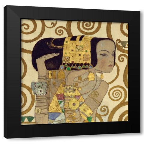 Expectation Black Modern Wood Framed Art Print with Double Matting by Klimt, Gustav
