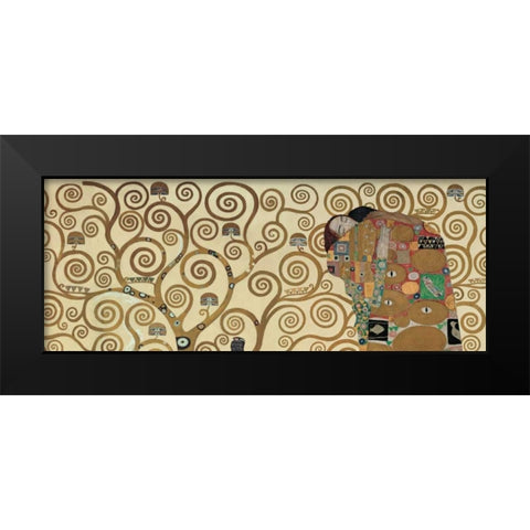 Fulfillment Black Modern Wood Framed Art Print by Klimt, Gustav