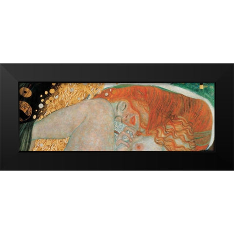 Danae Black Modern Wood Framed Art Print by Klimt, Gustav