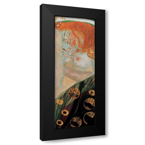 Danae Black Modern Wood Framed Art Print with Double Matting by Klimt, Gustav