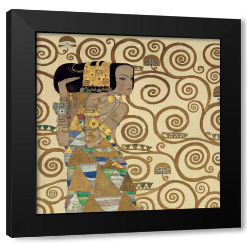 Expectation Black Modern Wood Framed Art Print with Double Matting by Klimt, Gustav