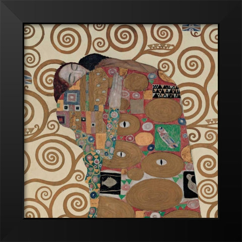 Fulfillment Black Modern Wood Framed Art Print by Klimt, Gustav