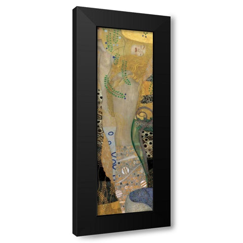 Sea Serpents I Black Modern Wood Framed Art Print by Klimt, Gustav