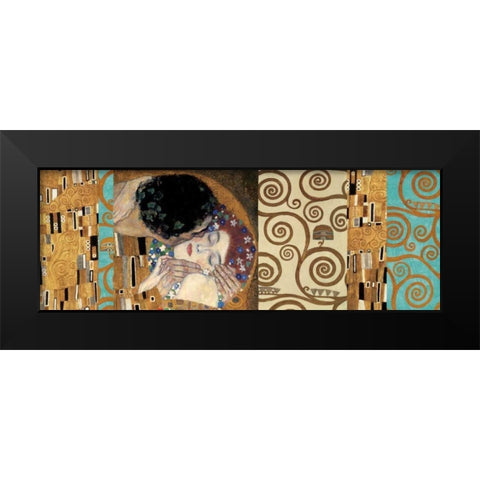 Klimt II 150th Anniversary - The Kiss Black Modern Wood Framed Art Print by Klimt, Gustav