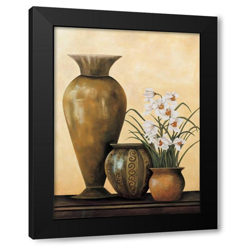 Still Life with White Flowers Black Modern Wood Framed Art Print by Brighton, Grace