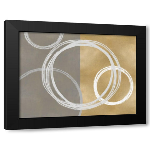 Unity White on Gold II Black Modern Wood Framed Art Print with Double Matting by Harris, Natalie