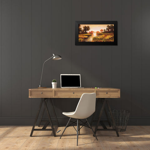 Pond at Daybreak Black Modern Wood Framed Art Print by Leonard, Jeffrey