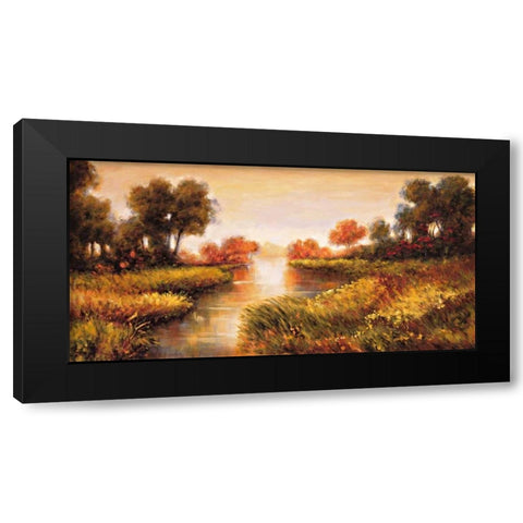 Pond at Daybreak Black Modern Wood Framed Art Print with Double Matting by Leonard, Jeffrey