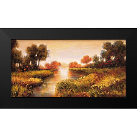 Pond at Daybreak Black Modern Wood Framed Art Print by Leonard, Jeffrey