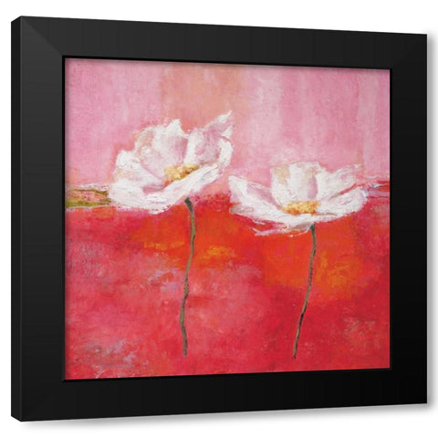 Fleurs en rose I Black Modern Wood Framed Art Print by Herbert, Isabelle
