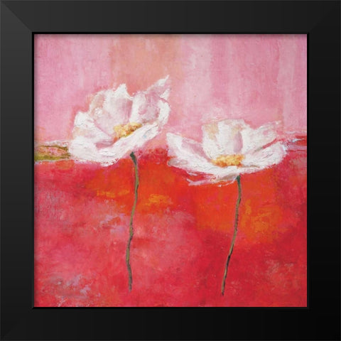Fleurs en rose I Black Modern Wood Framed Art Print by Herbert, Isabelle