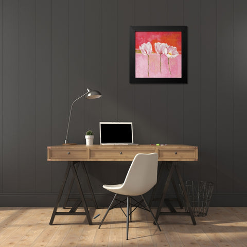 Fleurs en rose II Black Modern Wood Framed Art Print by Herbert, Isabelle