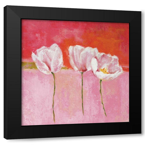 Fleurs en rose II Black Modern Wood Framed Art Print by Herbert, Isabelle
