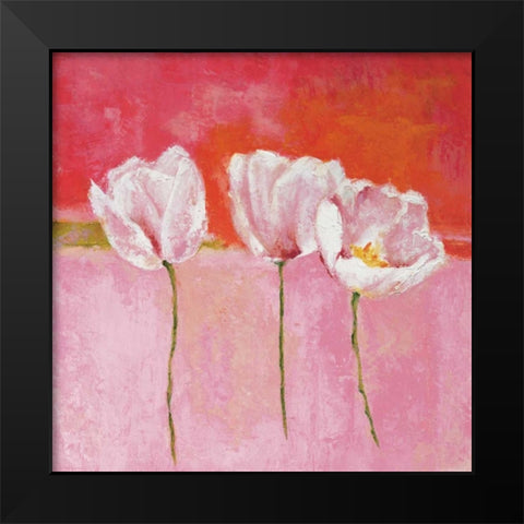 Fleurs en rose II Black Modern Wood Framed Art Print by Herbert, Isabelle