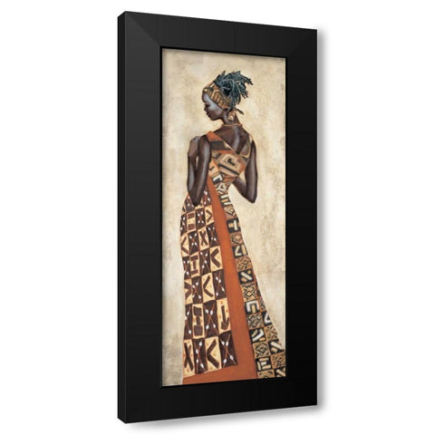 Femme Africaine II Black Modern Wood Framed Art Print with Double Matting by Leconte, Jacques