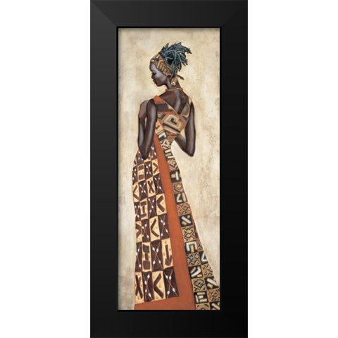 Femme Africaine II Black Modern Wood Framed Art Print by Leconte, Jacques