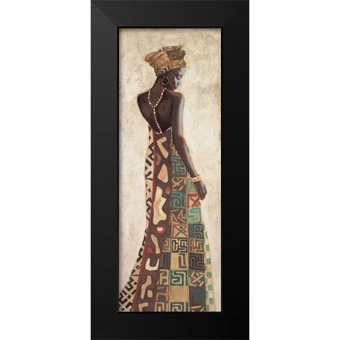Femme Africaine III Black Modern Wood Framed Art Print by Leconte, Jacques