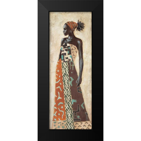 Femme Africaine IV Black Modern Wood Framed Art Print by Leconte, Jacques