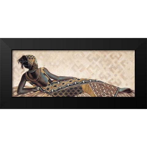 Femme Africaine V Black Modern Wood Framed Art Print by Leconte, Jacques