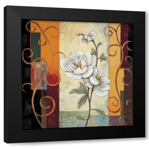 Magnolia Black Modern Wood Framed Art Print with Double Matting by Deveraux, Jill