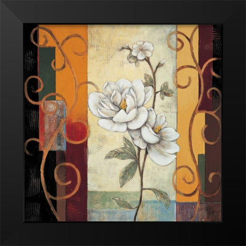Magnolia Black Modern Wood Framed Art Print by Deveraux, Jill