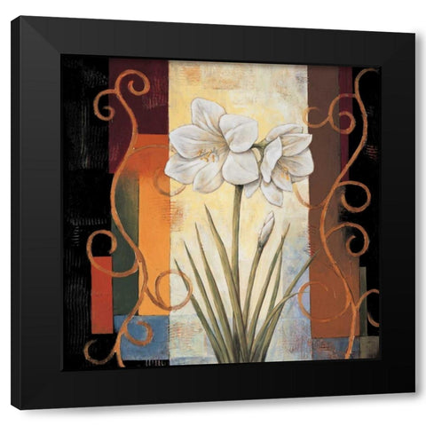Amaryllis Black Modern Wood Framed Art Print by Deveraux, Jill