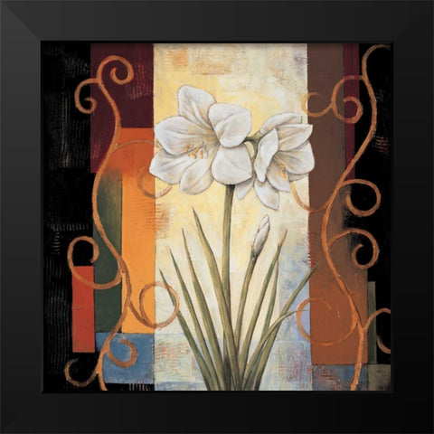 Amaryllis Black Modern Wood Framed Art Print by Deveraux, Jill