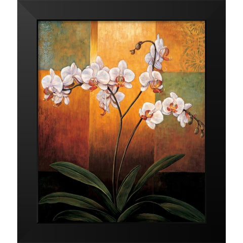 Orchids Black Modern Wood Framed Art Print by Deveraux, Jill
