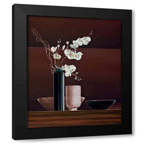 Ikebana I Black Modern Wood Framed Art Print by Ross, Yuki