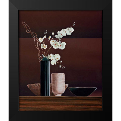Ikebana I Black Modern Wood Framed Art Print by Ross, Yuki