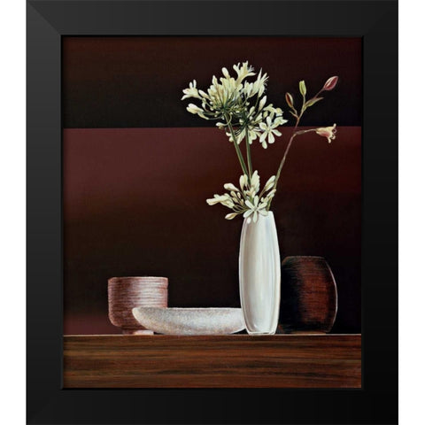 Ikebana II Black Modern Wood Framed Art Print by Ross, Yuki