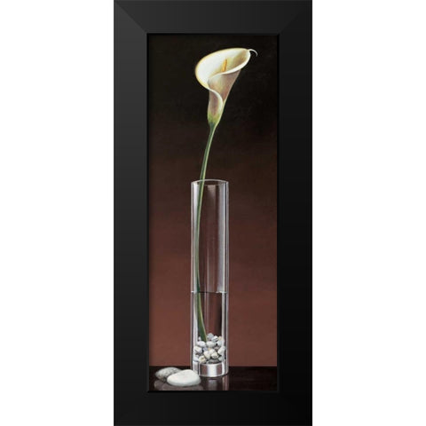 Calla Haiku Black Modern Wood Framed Art Print by Ross, Yuki