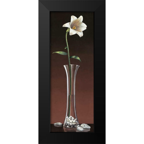 Lily Haiku Black Modern Wood Framed Art Print by Ross, Yuki
