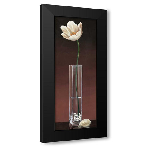 Tulip Haiku Black Modern Wood Framed Art Print by Ross, Yuki