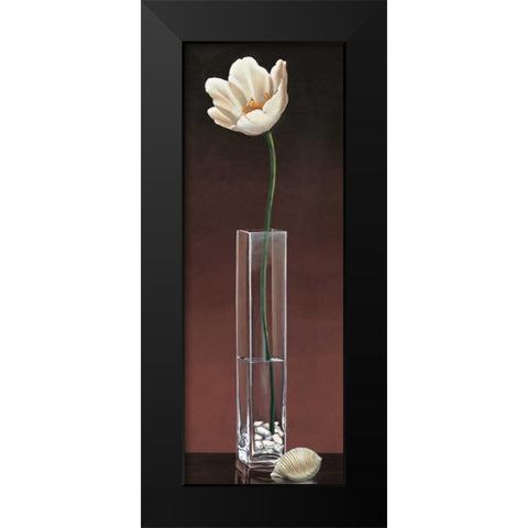 Tulip Haiku Black Modern Wood Framed Art Print by Ross, Yuki