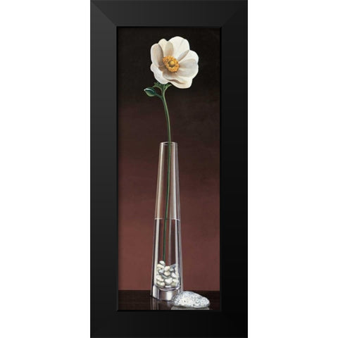 Anemone Haiku Black Modern Wood Framed Art Print by Ross, Yuki