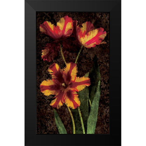 Decorative Tulips I Black Modern Wood Framed Art Print by Seba, John