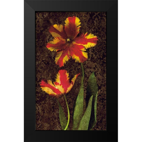 Decorative Tulips II Black Modern Wood Framed Art Print by Seba, John