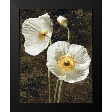 Poppies I Black Modern Wood Framed Art Print by Seba, John